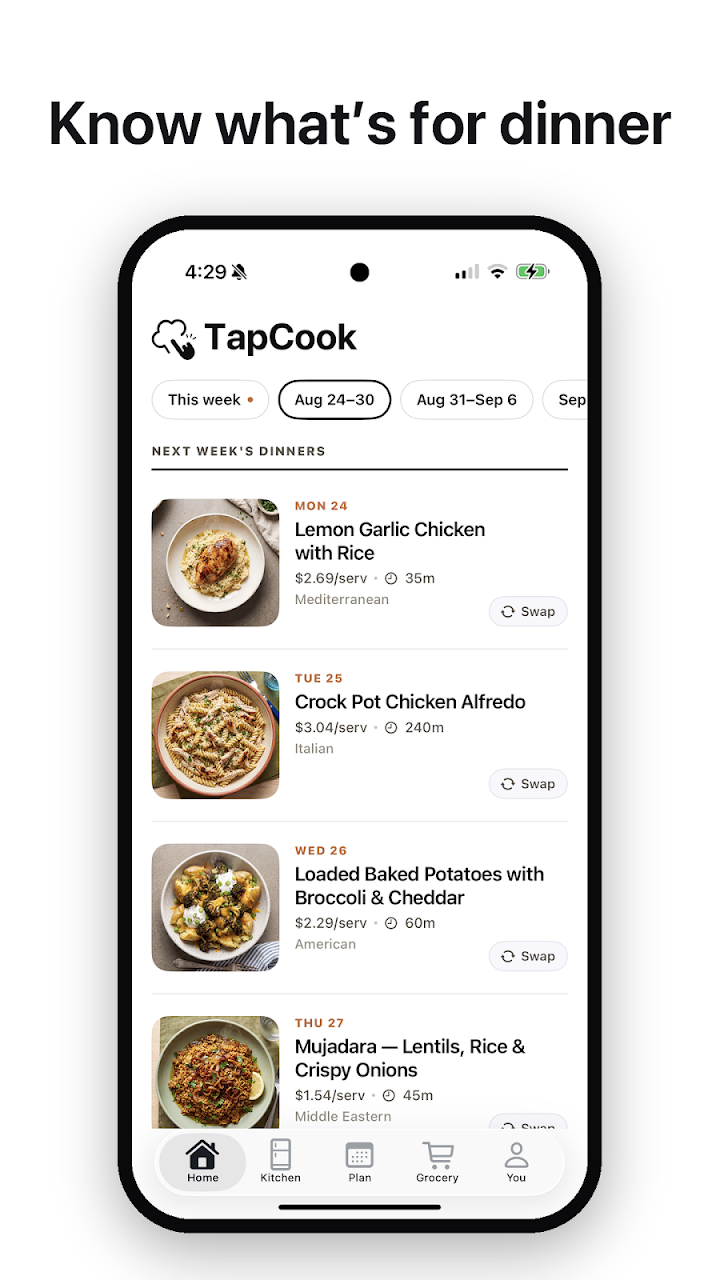 TapCook: Budget Meal Plans screenshot