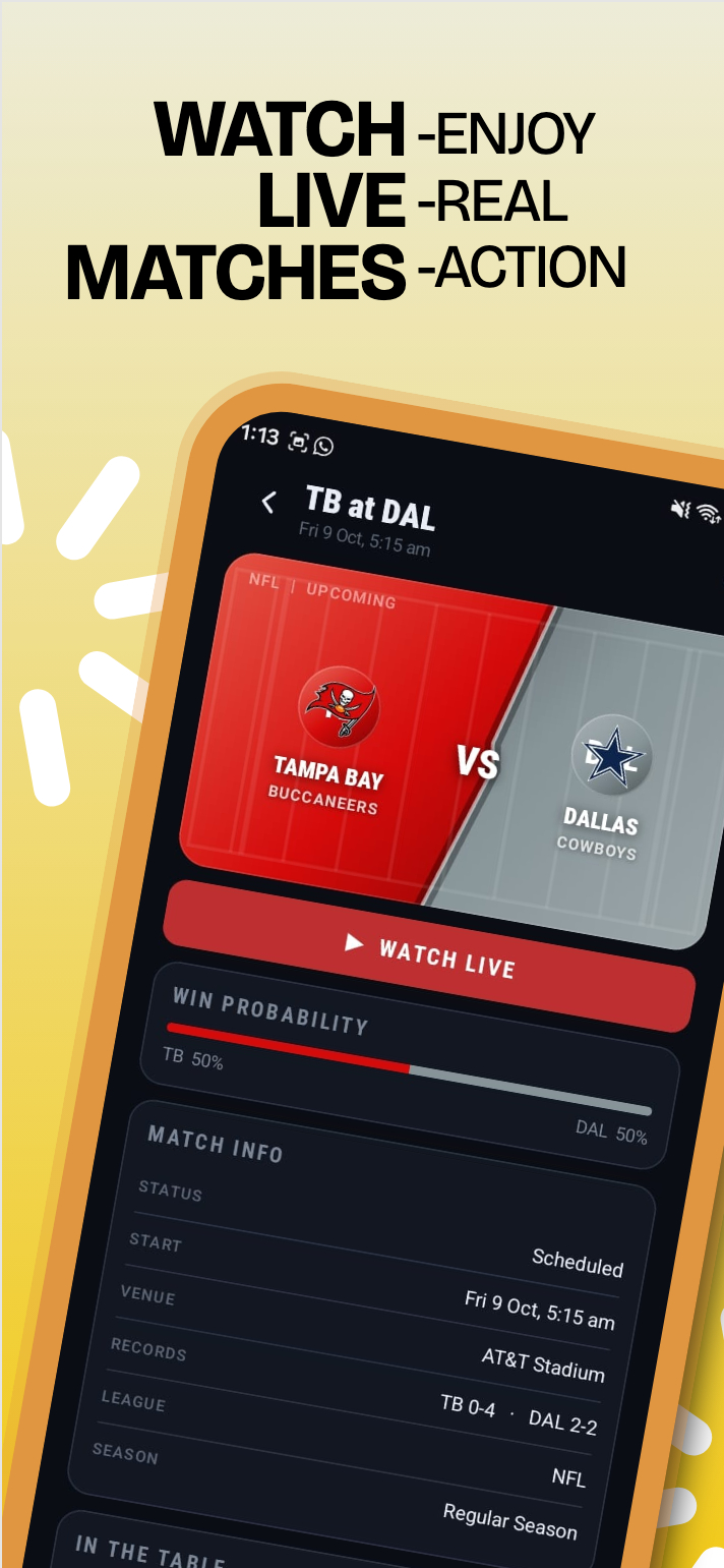 Versy Live: Sports Scores screenshot