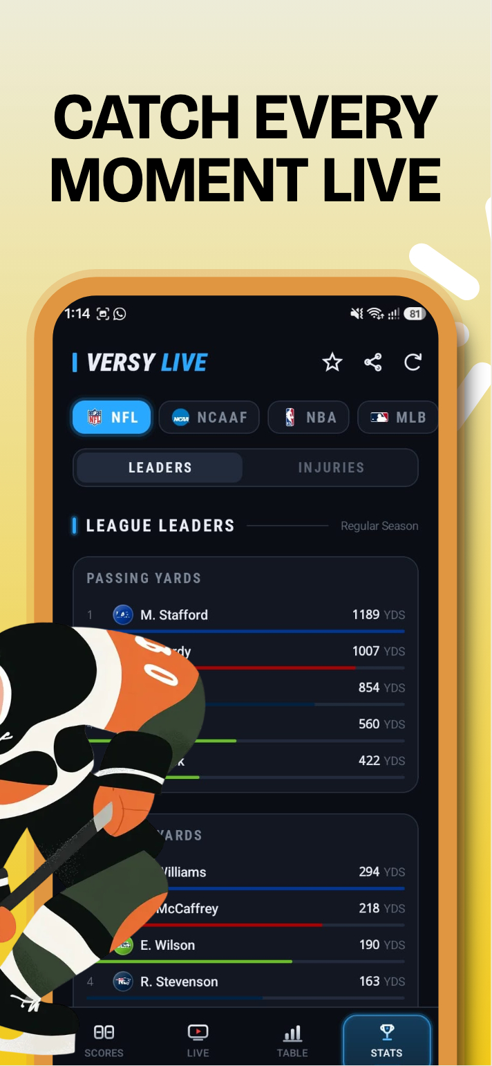 Versy Live: Sports Scores screenshot