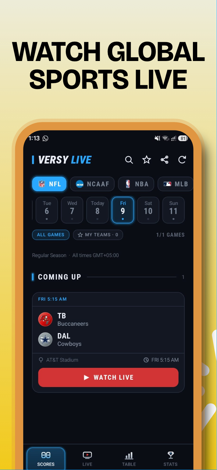 Versy Live: Sports Scores screenshot