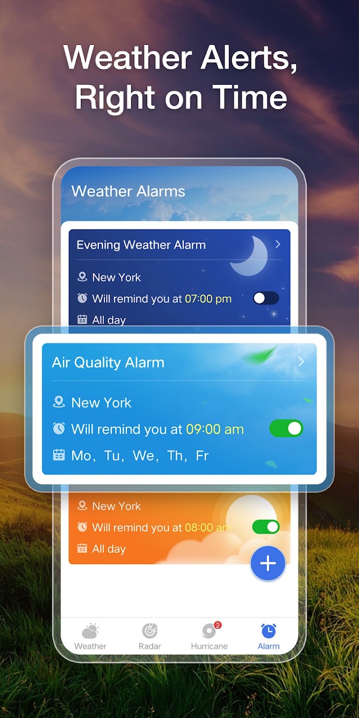 Warm Weather Alarm - Radar screenshot