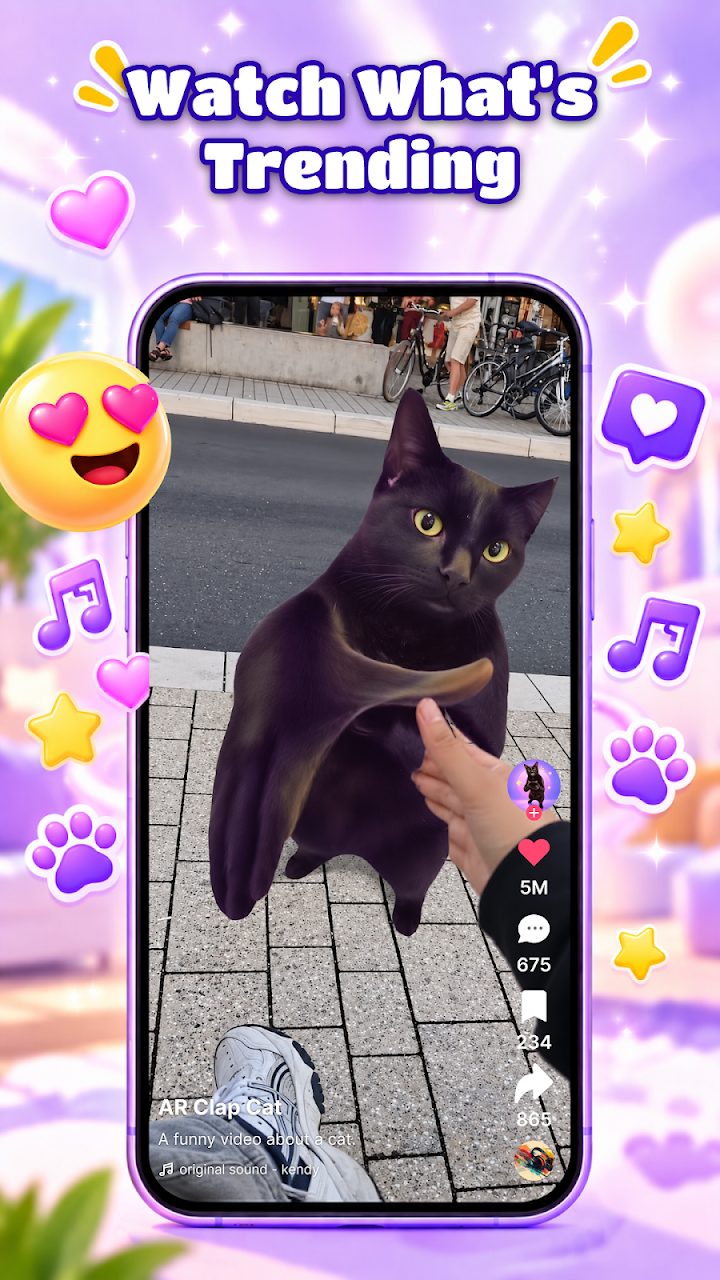 Clapping Cat AR Camera screenshot